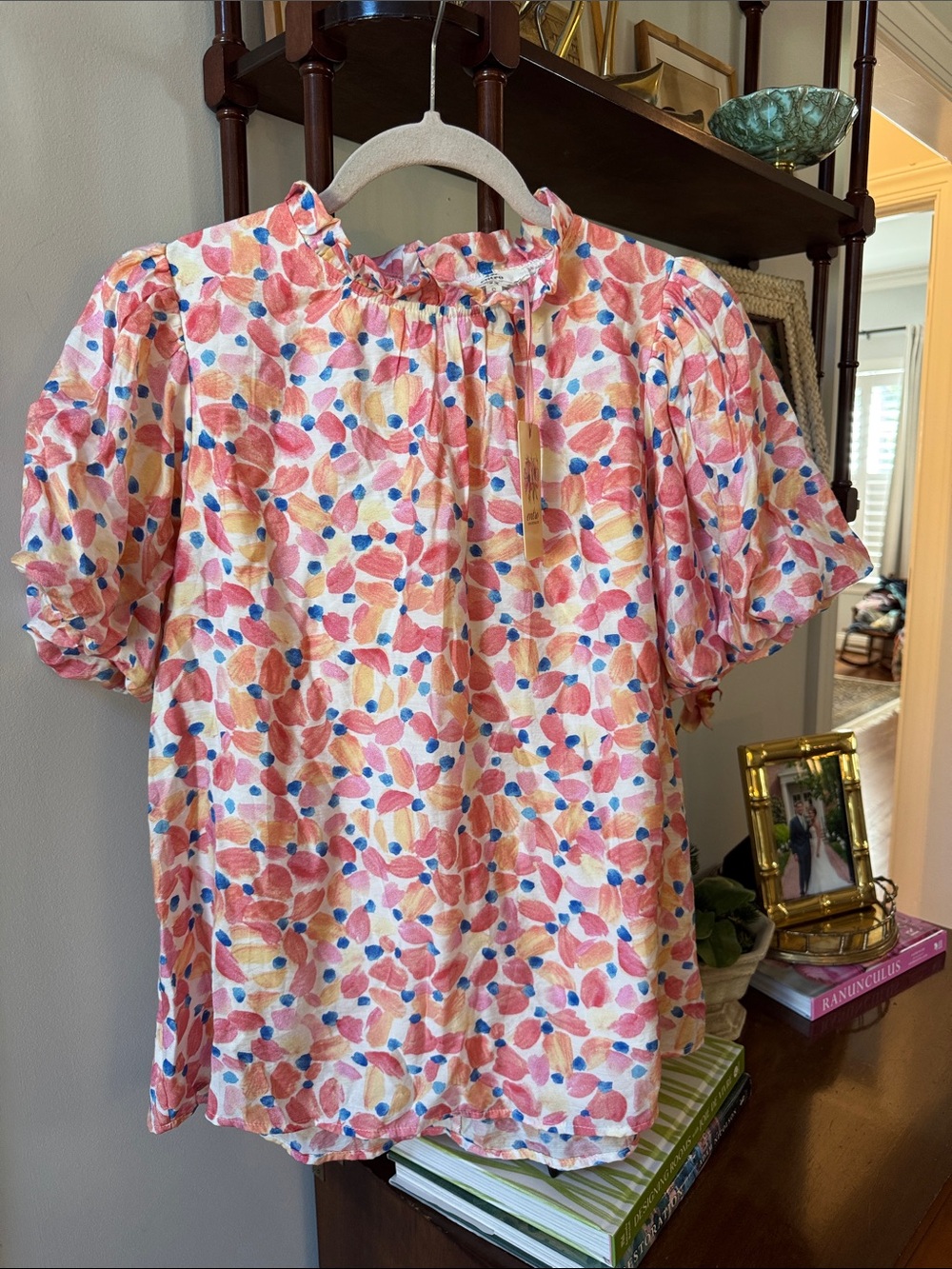 ENTRO  Pink Floral Short-Sleeve top